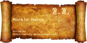 Merkle Merse névjegykártya